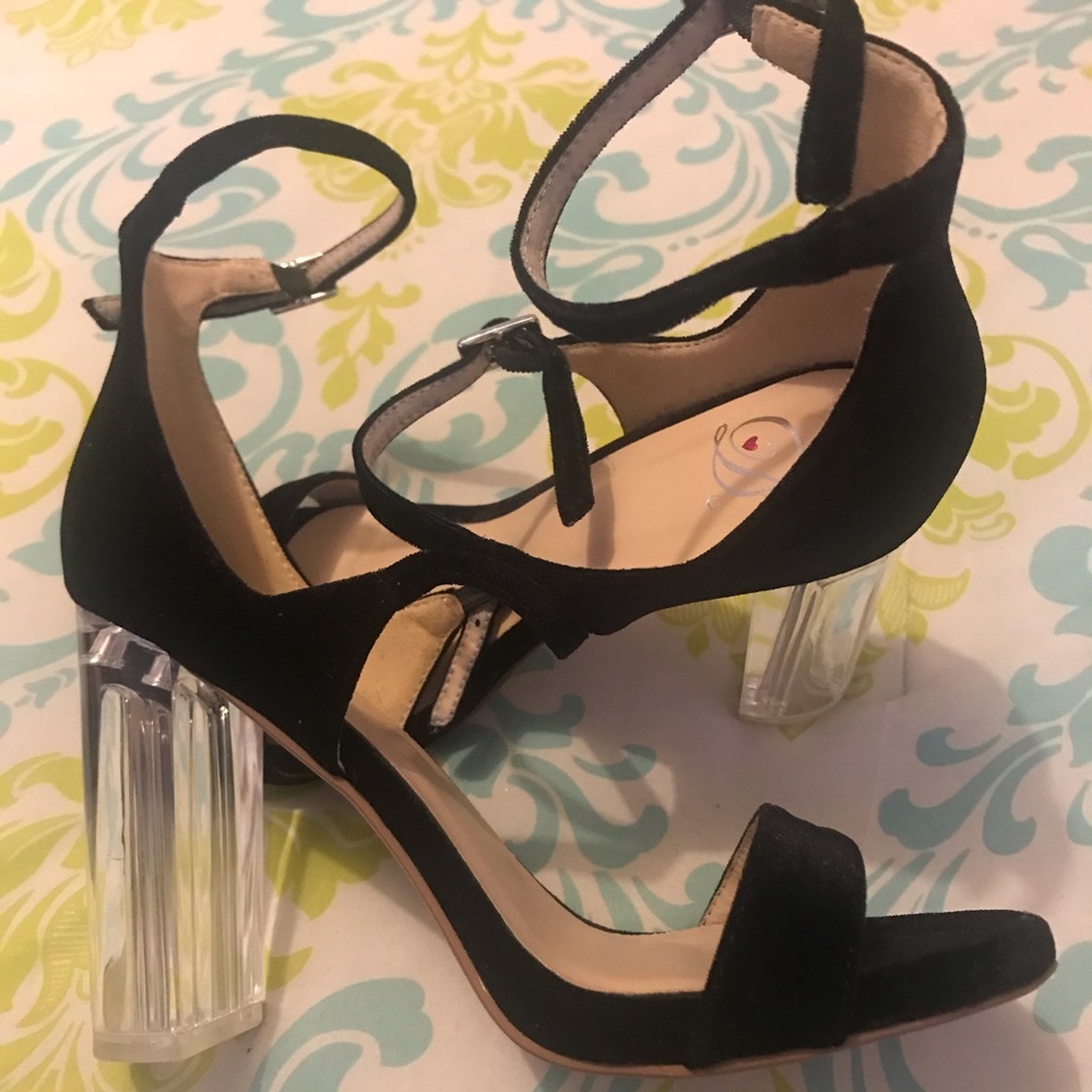 Black Heels with Clear Detail